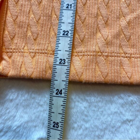 Lauren Ralph Lauren Orange 3/4 Sleeve Cable Knit Cardigan Size Medium - Picture 8 of 9